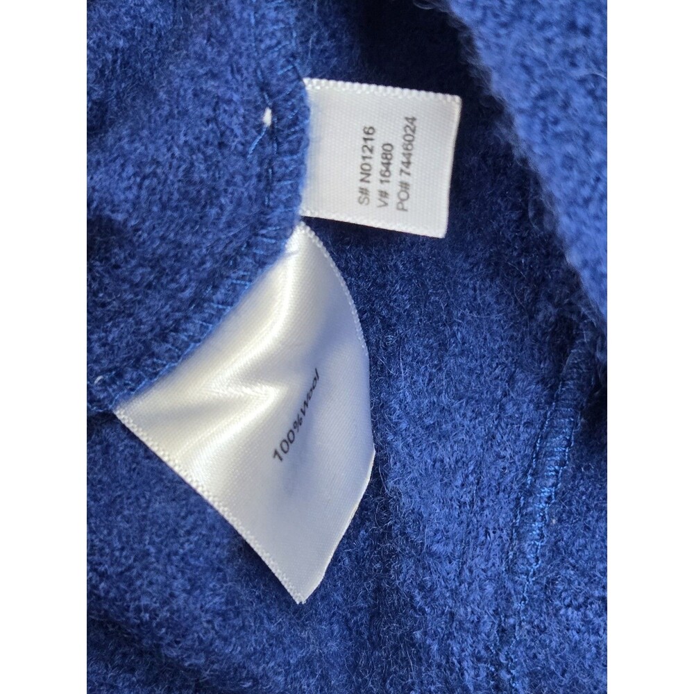 Vintage Norm Thompson Sweater Jacket Womens L Blue 100% Wool Old Money - Picture 8 of 8